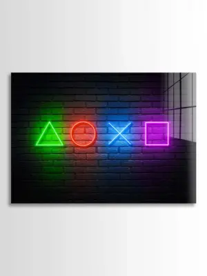 Neon Playstation Buttons