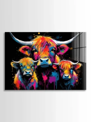 Fold of Highland Cows Noir