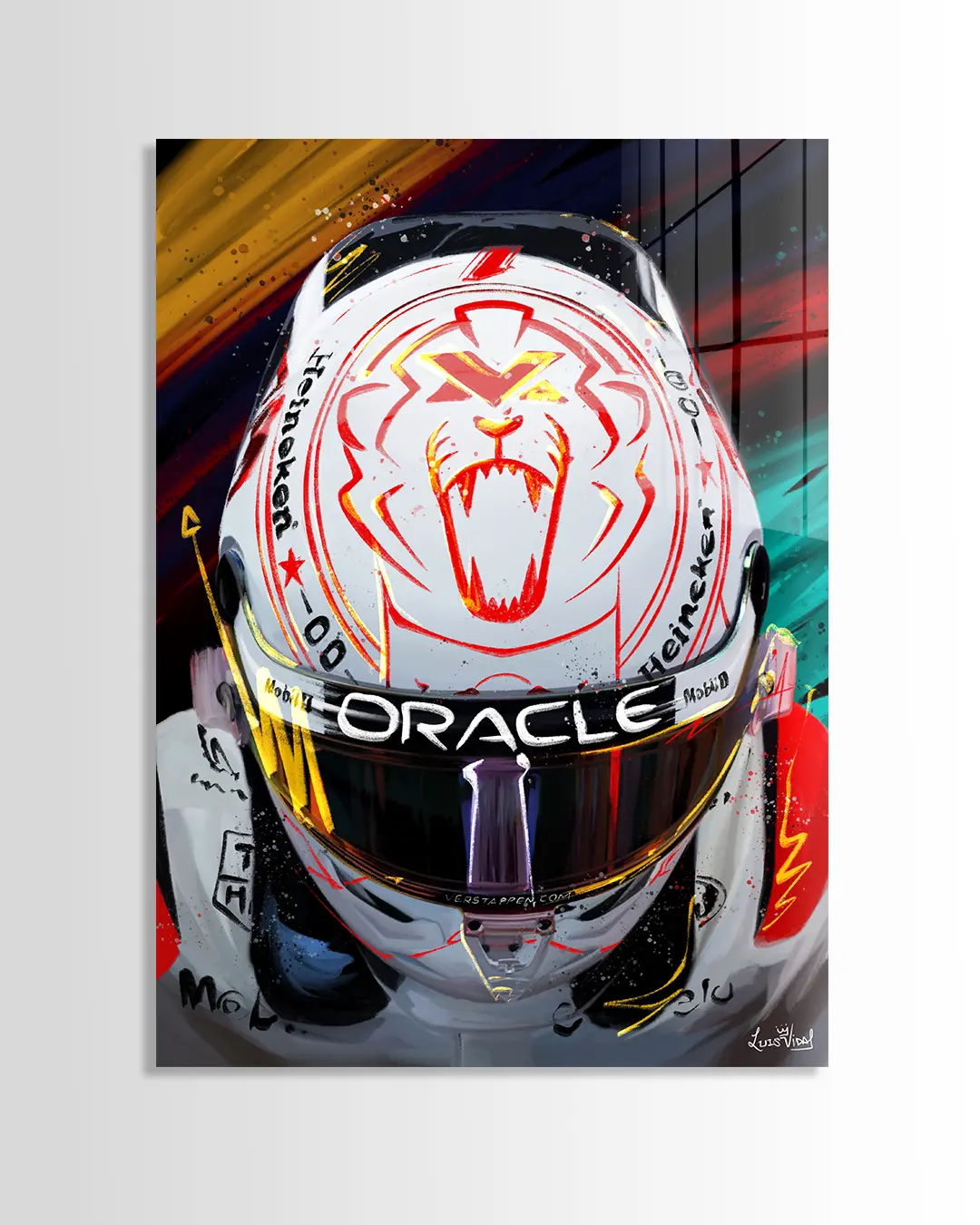 Max Verstappen White Helmet | Luis Vidal